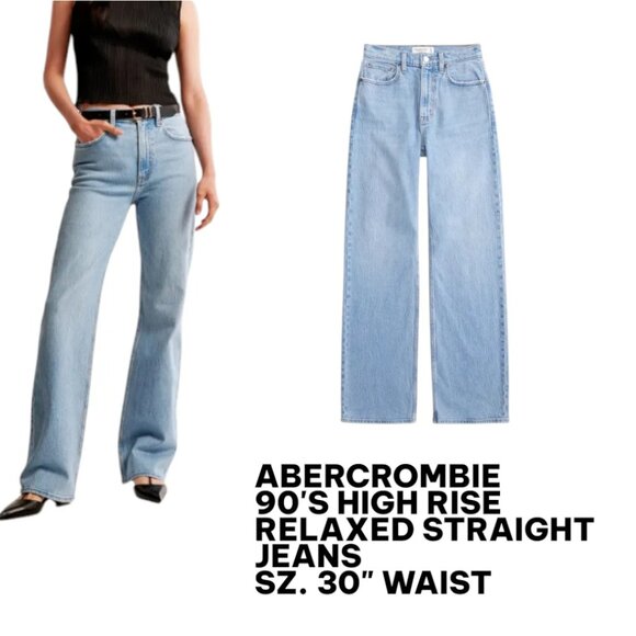 Abercrombie & Fitch Denim - ABERCROMBIE HIGH RISE 90'S STRAIGHT JEANS SIZE 10/30" LONG WAIST